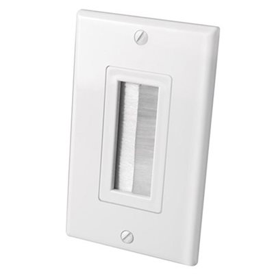 Vanco Brush Single-Gang Bulk Cable Wall Plate (white)