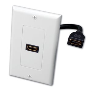 Vanco Single HDMI Pigtail Decor Wall Plate (white)