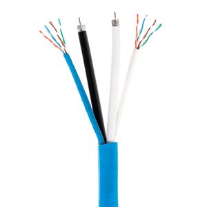 ICE 2+2 Cat 5e & RG6QS Structured Cable 500' Spool (blue)