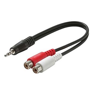 Steren 2 RCA F / 1 3.5mm M Y-Cable Audio Adapter