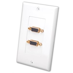 Vanco Slim Line S-VGA DUal Wall Plate (white)