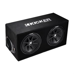 KICKER DC122 Dual 12” Loaded Enclosure w /  Comp 2-ohm 300W Subwoofers