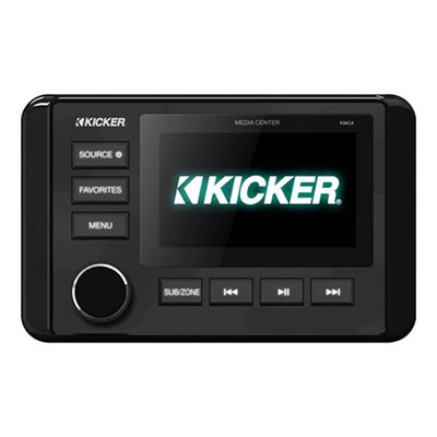 KICKER KMC4 Marine Gauge-Style Media Center w / Bluetooth, Black