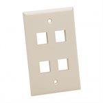 Platinum Tools 4-Port Wall Plate (lt. almond, 25 pk)