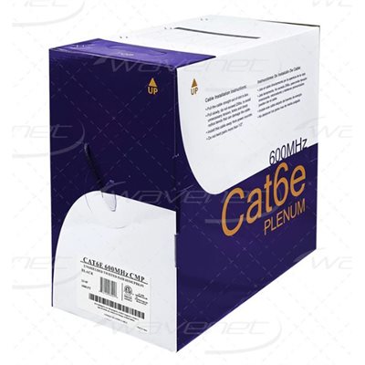 Wavenet Cat 6 “E”  600MHz Plenum Black With Spline