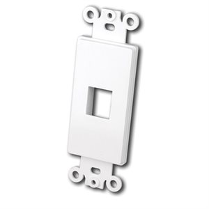 Vanco Decor Style Keystone Wall Plate Inserts- 1 Port (Wh