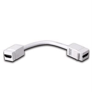 Vanco HDMI Keystone Insert with Pigtail- HDMI F to HDMI F (White)