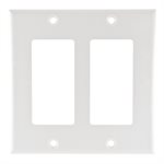 Vanco Dual-Gang Decor Style Face Plate (white)