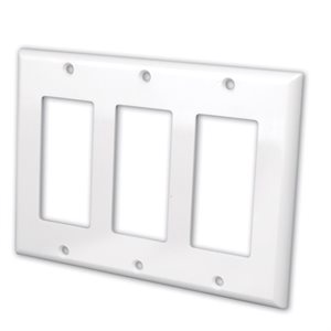 Vanco Decor Style Face Plates- Triple (White)