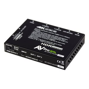 AVPro Edge 18Gbps Distribution Amp 1x2 w /  Scaler and Audio E
