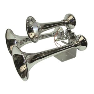 Excalibur Detachable 3-Bell Train Horn (chromed brass)