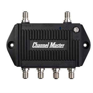 Channel Master TV Antenna Booster 4, 4 port output for off air, 7.5dB per output, 54mhz to 608mhz
