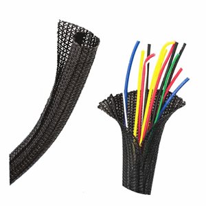 Install Bay 1 / 4" Self-Wrapping Split Braid Sleeving-Blk 100'