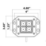 Heise 3" Flush Mount 4 LED Cube Flood Light, Blackout Series