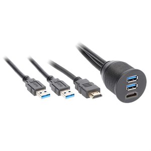 Install Bay HDMI 2 USB 3.0 Flush Mount - Retail Pack