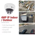 IC Realtime 4MP IP Indoor / Outdoor Mid Size Vandal Dome. Vari