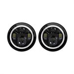 Metra LED Headlights - 7 Inch Black with Full Halo