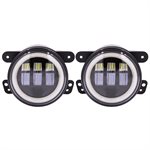 Metra Fog Lights with Black Face and Full Halo - 4 Inch, 6 L