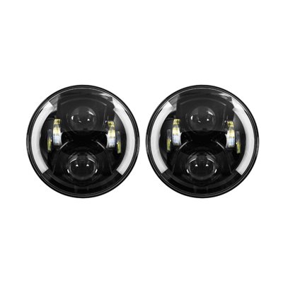 Metra 7" LED Light with Black Face and Partial Halo, 7 Inch,