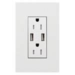 Lutron NEW Architectural TR USB Receptacle w / plate(white)