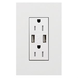 Lutron NEW Architectural TR USB Receptacle w / plate(white)