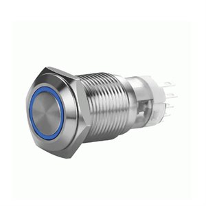 Install Bay 19 MM Stainless Momentary Switch w / Harness 5A IP