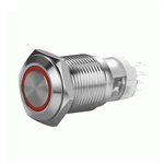 Install Bay 19 MM Stainless Momentary Switch w / Harness 5A IP