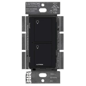Lutron Caseta 6A 2-Button RF Switch (Black)