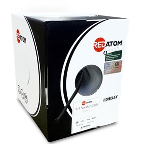 Red Atom 16 / 4 65-Strand Speaker Wire 500' Box (black)(V2)