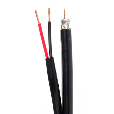 ICE RG59 18 / 2 Bare Copper Siamese Wire 500' Spool (black)