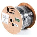ICE RG59 18 / 2 Bare Copper Siamese Wire 500' Spool (black)