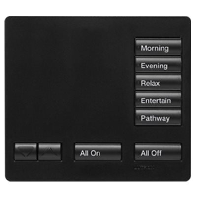 Lutron RadioRA2 5-Button Tabletop Keypad (satin black)
