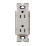 Lutron Satin Color 15A Duplex Receptacle (taupe)