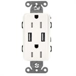 Lutron Satin Color 15A Duplex Receptacle w /  USB (brilliant white)