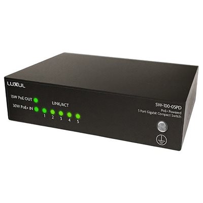 Luxul 5 Port Unmanaged POE+ Switch With POE Passthrough