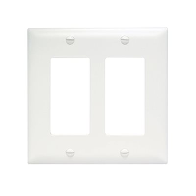 On-Q 2-Gang Decorator Wall Plate (white)