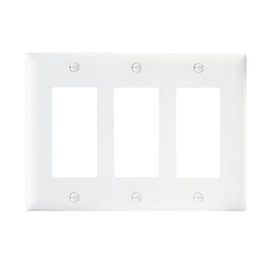 On-Q 3-Gang Decorator Wall Plate (white)