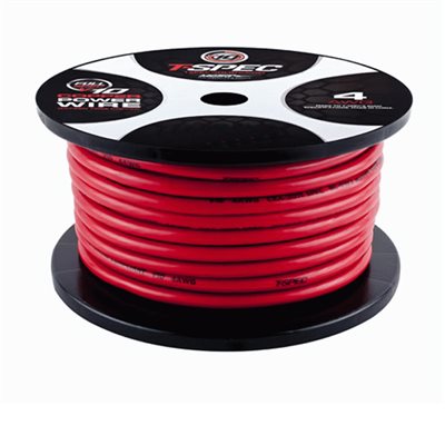 T-Spec 4 ga 100' OFC Power Wire (matte red)