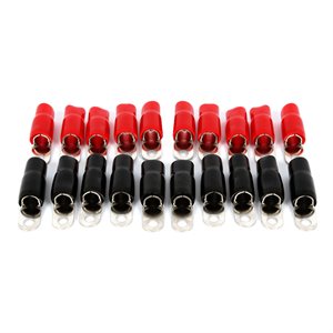 T-Spec v8 1 / 0 ga 5 / 16" Crimp Ring Terminal (red / black,20 pk)