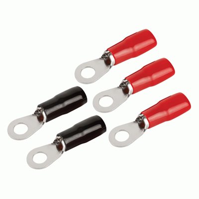 T-Spec v8 1 / 0 ga 5 / 16" Crimp Ring Terminal (red / black, 5 pk)