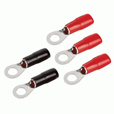 T-Spec v8 1 / 0 ga 3 / 8" Crimp Ring Terminal (red / black, 20 pk)