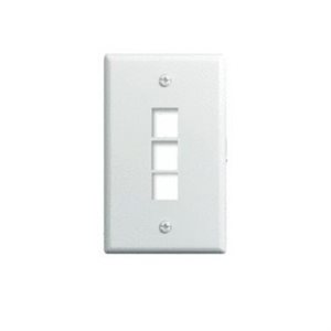 On Q Wall Plate, 1-Gang 3-Port(white)