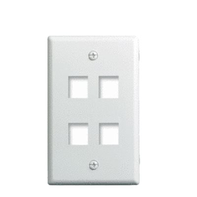 On-Q Single-Gang 4-Port Wall Plate (white, 10 pk)