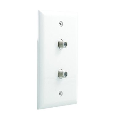 Vanco Digital 3 GHz Video Dual Coax Wall Plate (White)