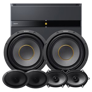 Sony ES Bundle 3 – 8-Channel Amp, 6x8 & 6x9 Coaxial Speaker Pairs, 2x 10” Subs + Free Sound Damping