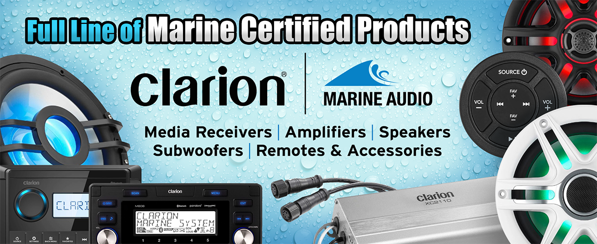 Clarion Marine...Full Line of Marine Certified Products
