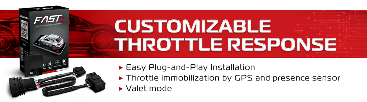 Customizable Throttle Response...Easy Plug-and-Play Installation...Throttle immobilization by GPS and presence sensor...Valet mode